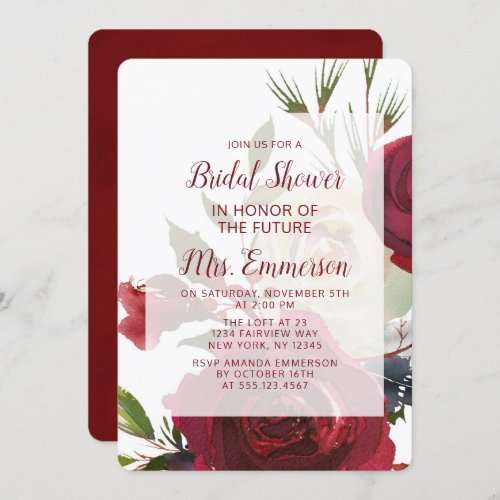 Mistletoe Manor Watercolor Wedding Bridal Shower Invitation