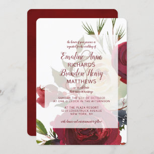 Mistletoe Manor Watercolor Winter Framed Wedding Invitation