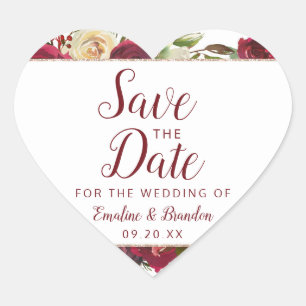 Mistletoe Manor Watercolor Winter Save the Date Heart Sticker