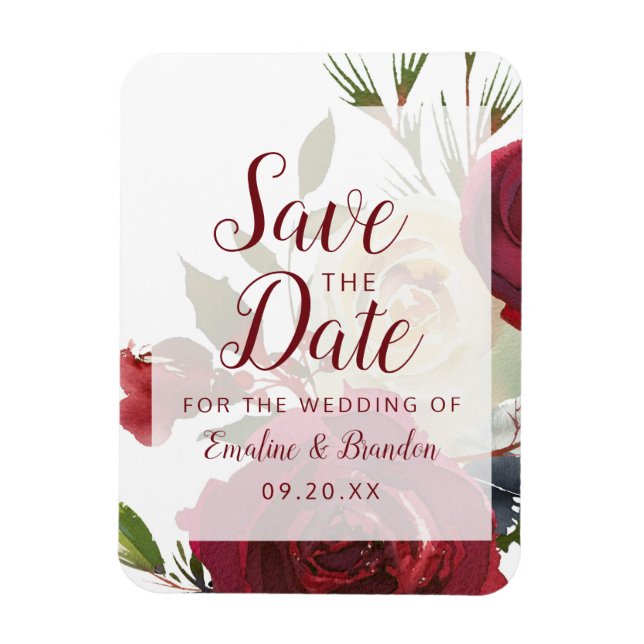 Mistletoe Manor Watercolor Winter Save the Date Magnet (Vertical)