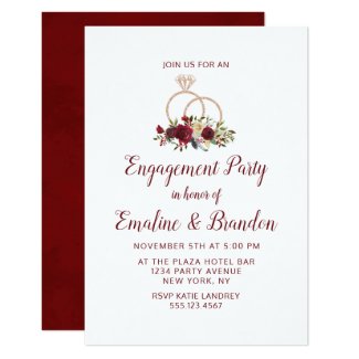 Mistletoe Manor Wedding Rings Engagement Party Invitation
