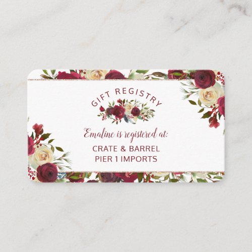 Mistletoe Manor Winter Bridal Shower Gift Registry Enclosure Card
