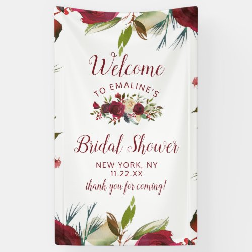 Mistletoe Manor Winter Bridal Shower Welcome Banner