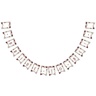 Mistletoe Manor Winter Bride to Be Bridal Shower Bunting Flags