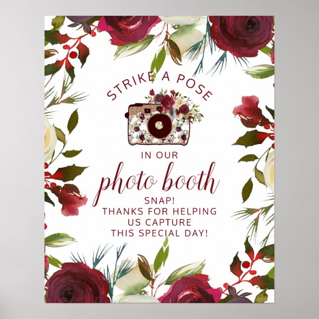 Mistletoe Manor Winter Photo Booth Wedding Sign (Front)