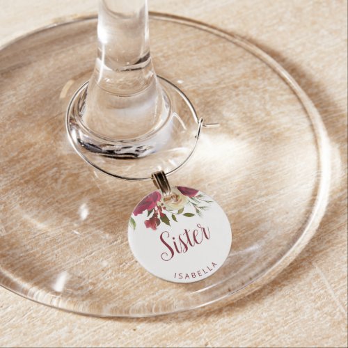 Mistletoe Manor Winter Sister Chic Personalized Wine Charm