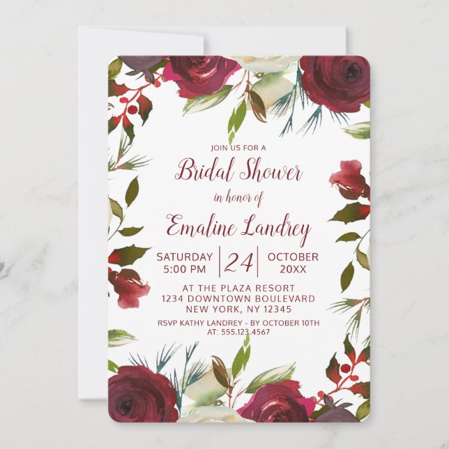 Mistletoe Manor Winter Wedding Bridal Shower Invitation (Front)