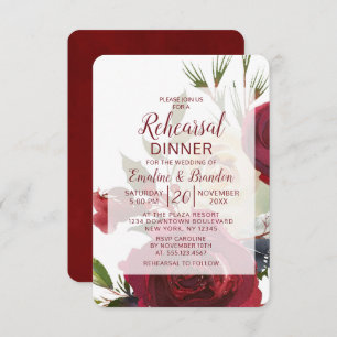 Mistletoe Manor Winter Wedding Rehearsal Dinner Invitation