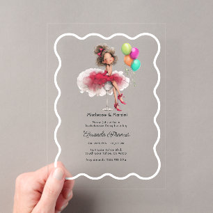 Mistletoe & Martini Christmas Bachelorette Party Acrylic Invitations