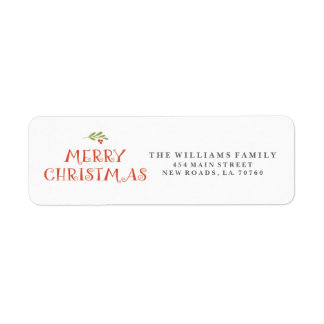 Mistletoe Merry Christmas Address Labels