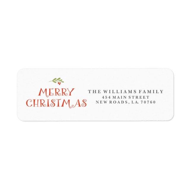 Mistletoe Merry Christmas Address Labels (Front)