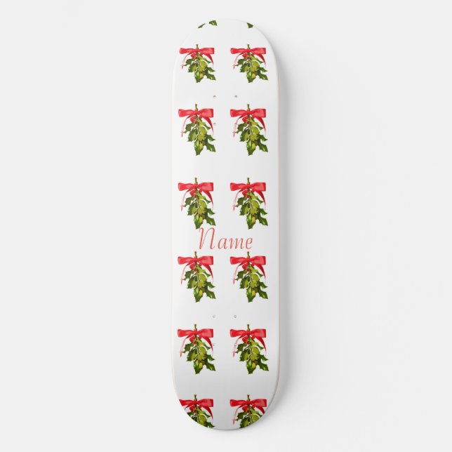 Mistletoe Merry Christmas Thunder_Cove Skateboard (Front)