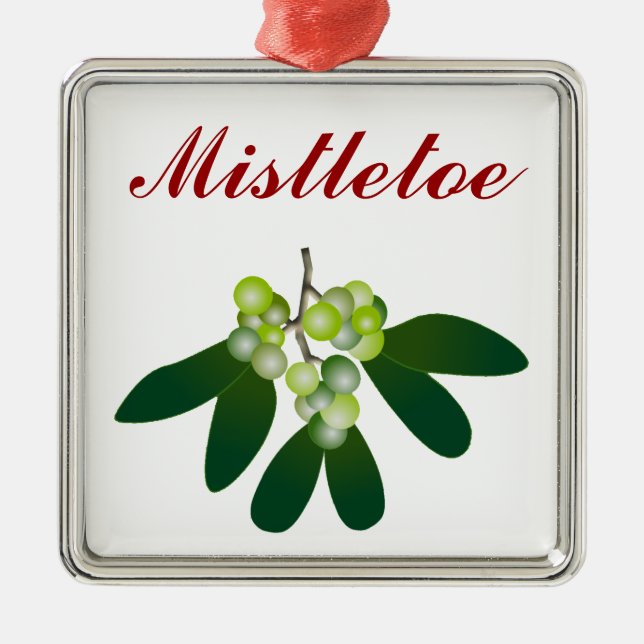 Mistletoe Metal Ornament (Front)
