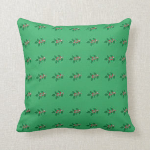 mistletoe mint green design by Alyvia Christmas Throw Pillow
