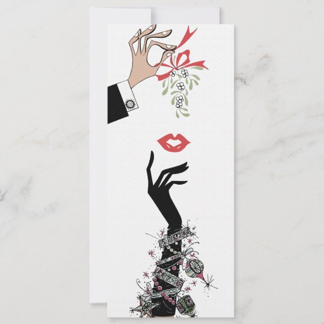 Mistletoe Mischief 1950s Illustration Fashion Announcement (Front)