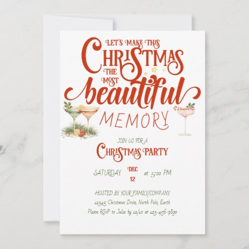 Mistletoe Modern Secret Santa Christmas Party Invitation