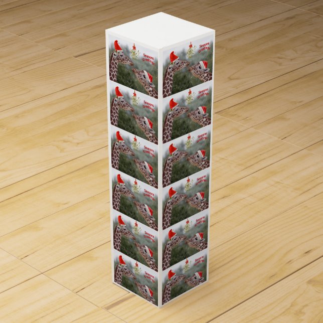 Mistletoe Moments Wine Box (Choose colour) (Front)