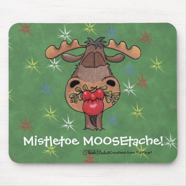 Mistletoe MOOSEtache Mouse Pad (Front)