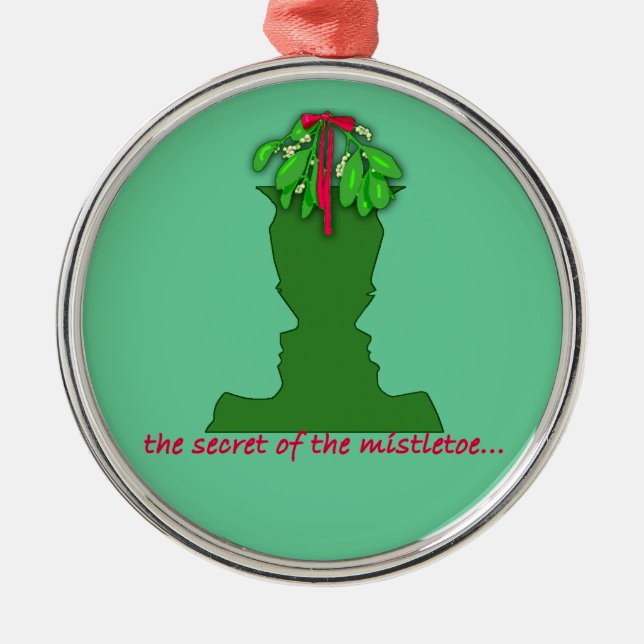 Mistletoe Optical Illusion Metal Ornament (Front)