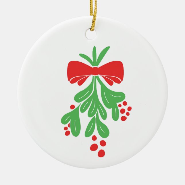 ***MISTLETOE ORNAMENT*** CERAMIC ORNAMENT (Front)