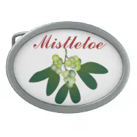 Mistletoe Oval Belt Buckle Zazzle