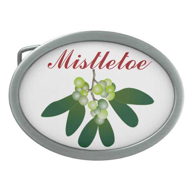 Mistletoe Oval Belt Buckle (Front)