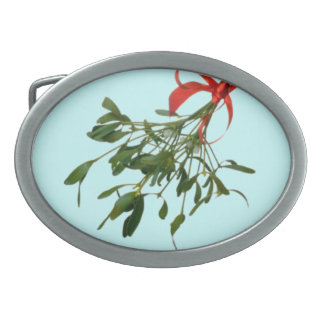 Mistletoe Oval Belt Buckle