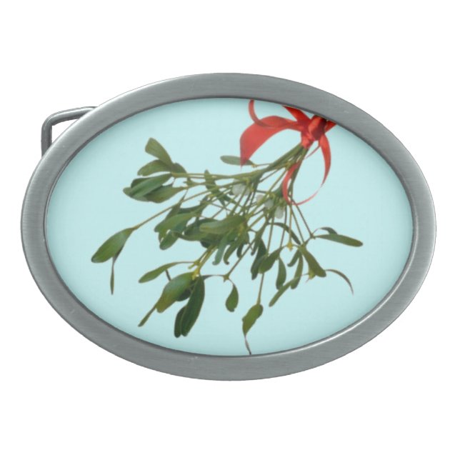 Mistletoe Oval Belt Buckle (Front)