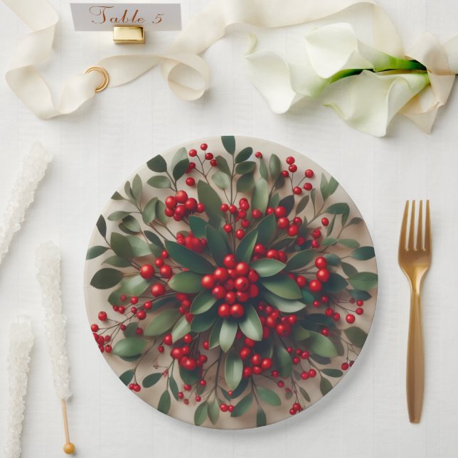 Mistletoe Paper Plates (Wedding)