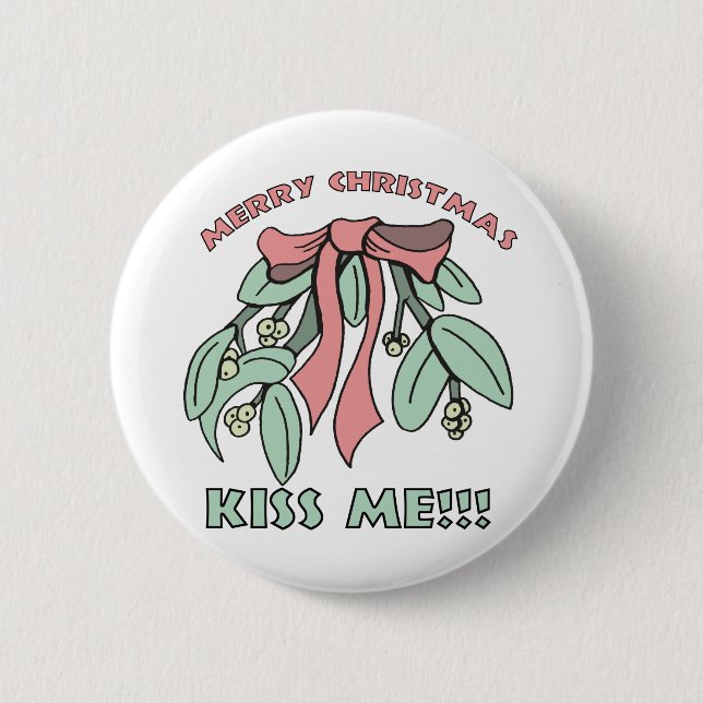 Mistletoe Pinback Button (Front)