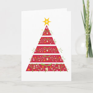 Mistletoe red christmas tree seasonal card
