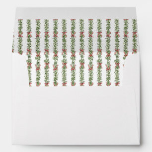 Mistletoe Red Green Christmas Envelope