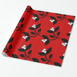 Mistletoe Red Wrapping Paper