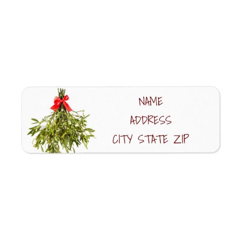 MISTLETOE RETURN ADDRESS LABEL