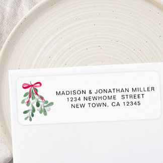 Mistletoe Return Address Label