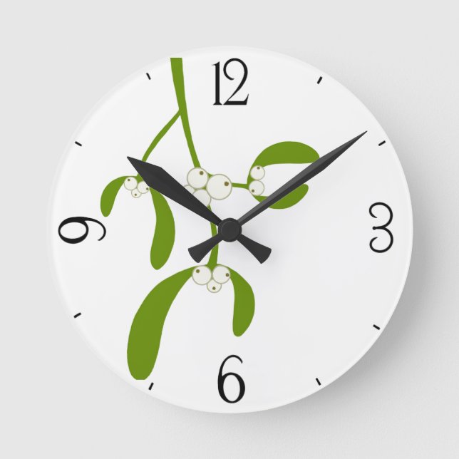 Mistletoe Round Clock (Front)