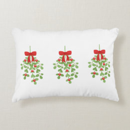 Mistletoe Row and Red Plaid Reversible Christmas Accent Pillow
