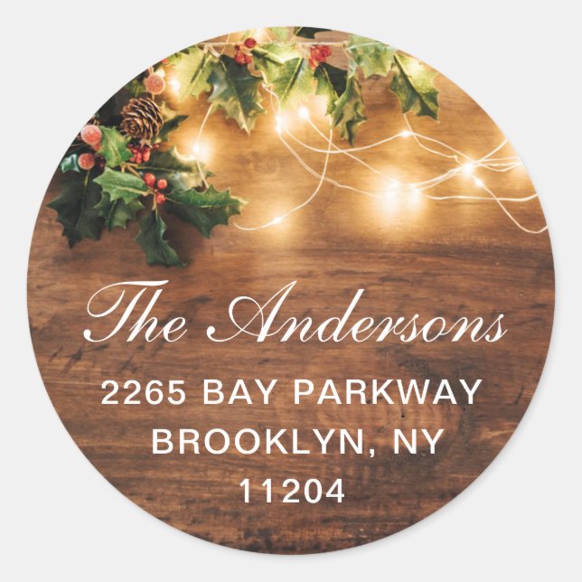 Mistletoe Rustic Christmas Return Address Label (Front)