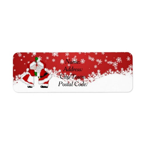 Mistletoe Santa Return Address Label