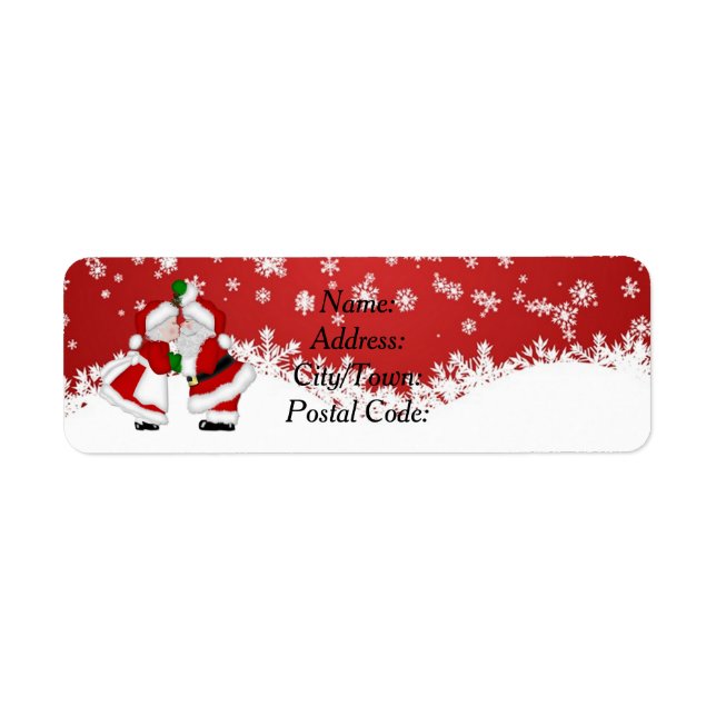 Mistletoe Santa Return Address Label (Front)
