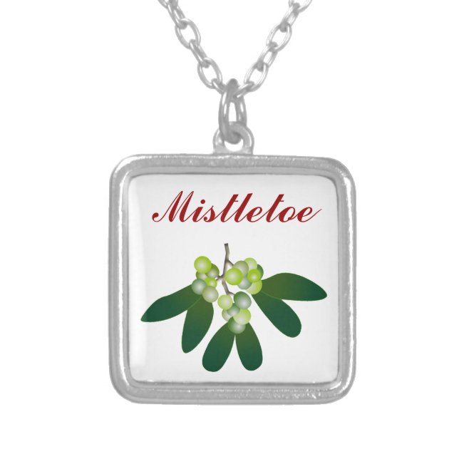 Mistletoe Silver Plated Necklace (Front)