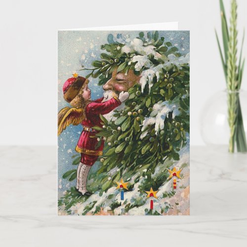 Mistletoe Vintage Christmas Card