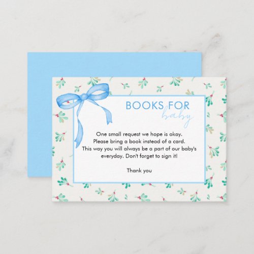 Mistletoe Winter Baby Shower Books for Baby Enclosure Card