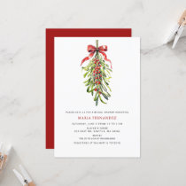 Mistletoe Winter Holidays Christmas Bridal Shower Invitation