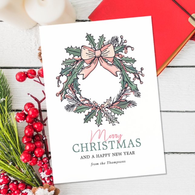 Mistletoe Wreath Christmas Holiday Postcard (Creator Uploaded)