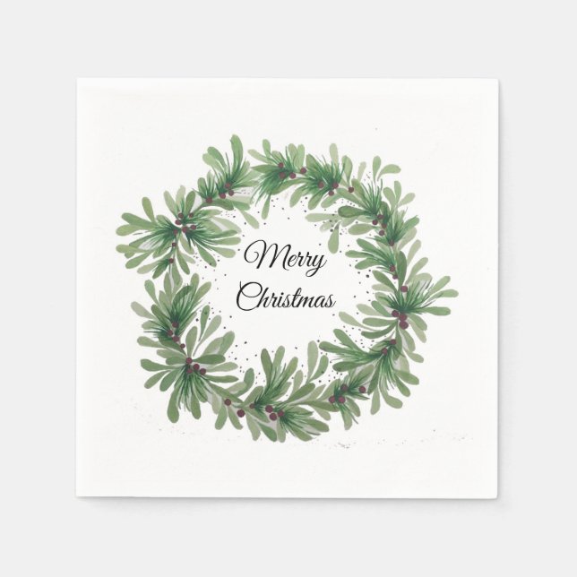 Mistletoe Wreath Napkins (Front)