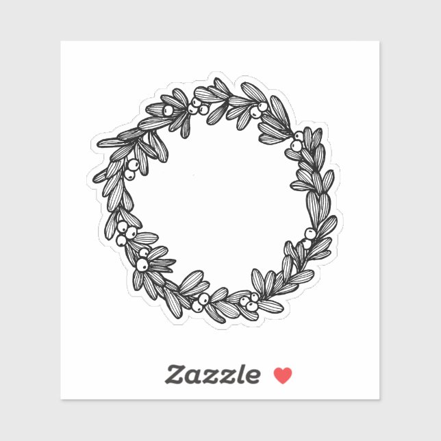 Mistletoe Wreath Sticker (Sheet)