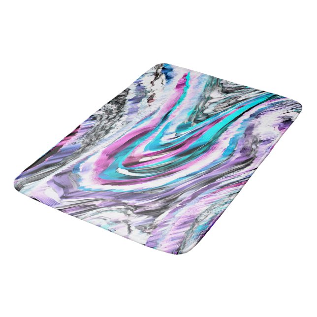 Misto de gradiente e chuviscado, ciano e pink bath mat (Angled)