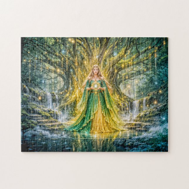 Mistress Beneath the World Tree Enchanted Fantasy Jigsaw Puzzle (Horizontal)