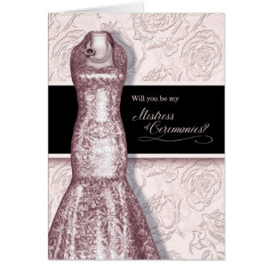 Mistress of Ceremonies Wedding Request Blush Pink Cards